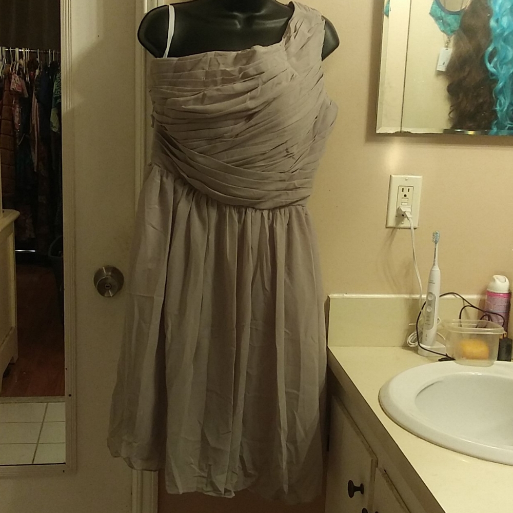 Grecian looking grey party dress
